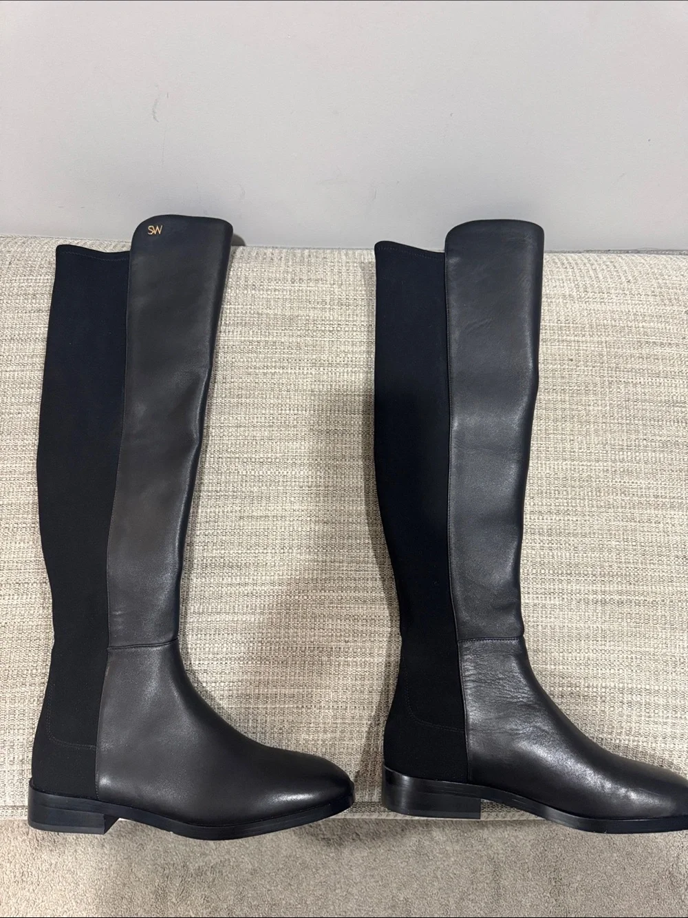 Stuart Weitzman Keenan City Boots Black Over-the-Knee Boots.